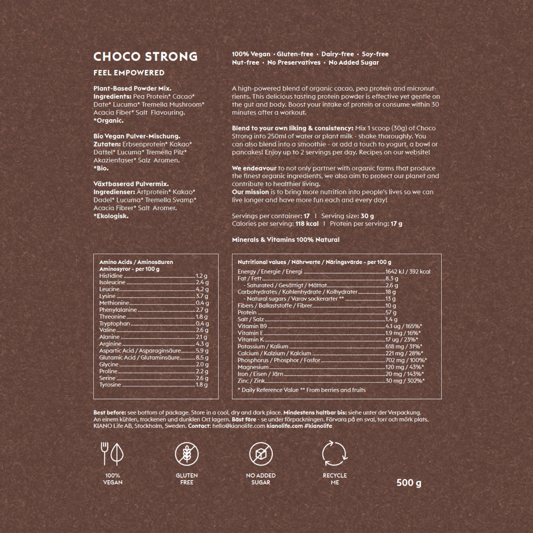 x3 Choco Strong Protein Powder - Vegan & Organic