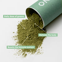 Superfoodpowder that detoxes the body. Daily dose of greens. Boosts immune system