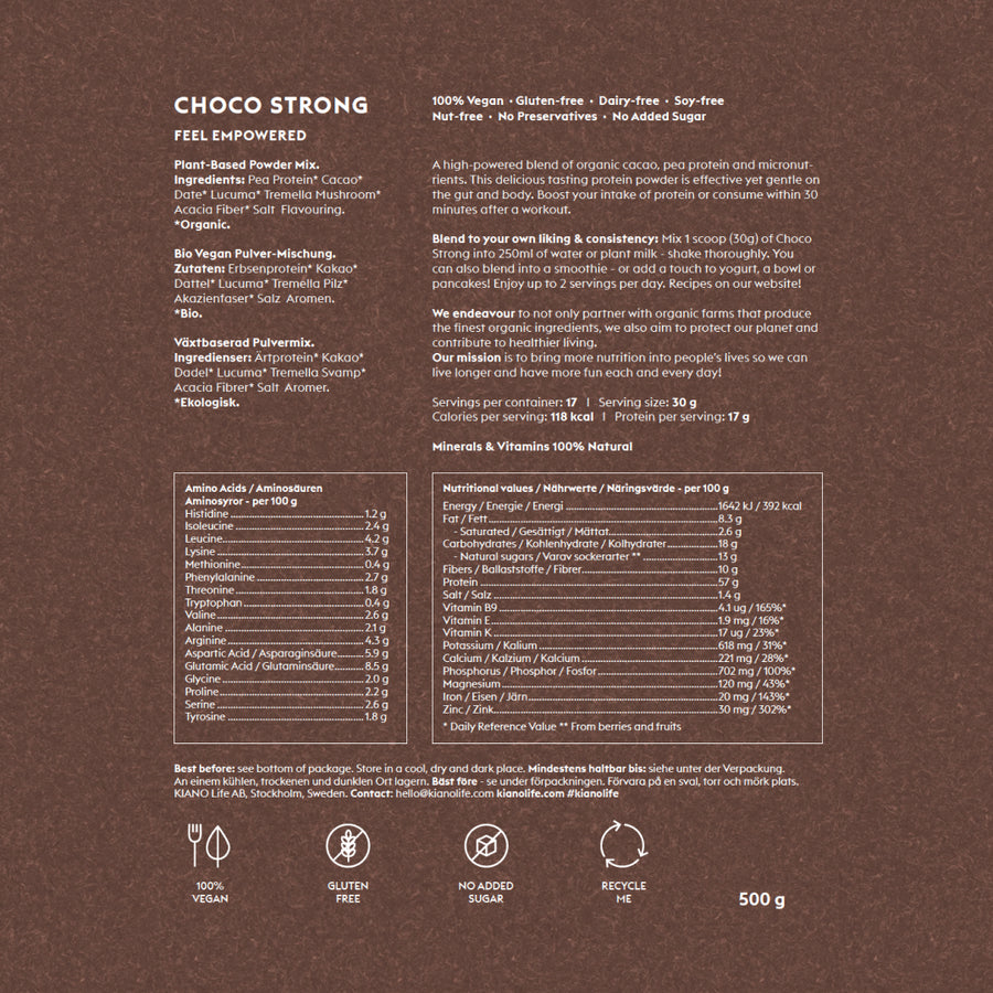 Chocolate Performance Protein Powder - Vegan & Organic