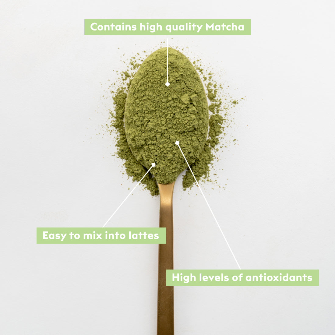 KIANO premium Matcha Latte blend includes the powerful adaptogen root Maca